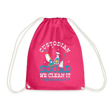 Custodian Housekeeping School Custodian - Drawstring Bag - fuchsia - Front
