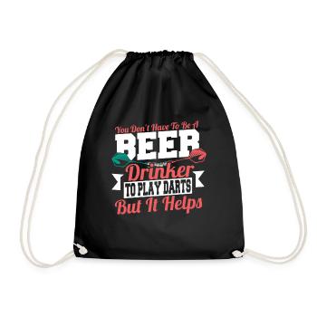 Dart-Throwing Throwing Sport Dart Player - Drawstring Bag - black - Front