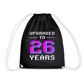 Reached Level 26 - Gaming Progress - Drawstring Bag - black - Front