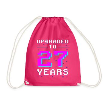 Gamer Jubiläum 27 Jahre Pixelstil - Turnbeutel - Fuchsia - Vorne