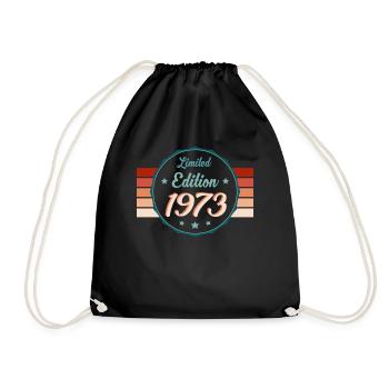 Retro Star 1973 - Limited Geburtsedition - Turnbeutel - Schwarz - Vorne