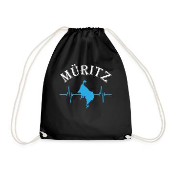 Le lac de Müritz au cœur - Expérience de la nature palpitante - Sac de sport léger - noir - Devant