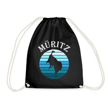 Müritzsee Kontur - Experience pure nature - Drawstring Bag - black - Front