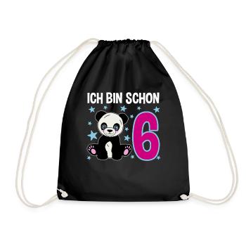 Six ans – Panda Smile - Sac de sport léger - noir - Devant