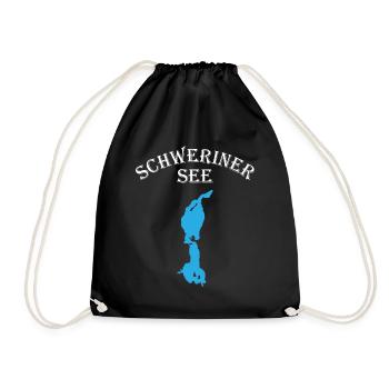 Schweriner See - Naturjuwel - Turnbeutel - Schwarz - Vorne