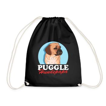 Puggle Dog Dad Puggle Dog Owner Gift - Drawstring Bag - black - Front
