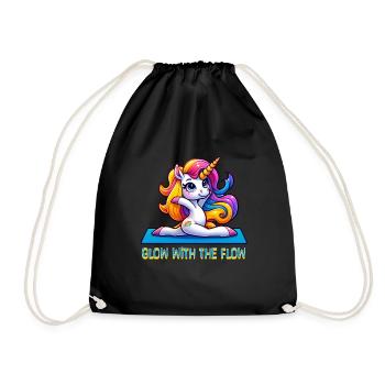 Glow With The Flow Unicorn Yoga - Turnbeutel - Schwarz - Vorne