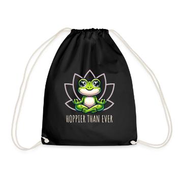 Hoppier Than Ever Frog Yoga - Turnbeutel - Schwarz - Vorne