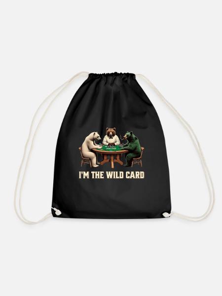 Ich Bin Der Wild Card Bear Poker - Turnbeutel - Schwarz