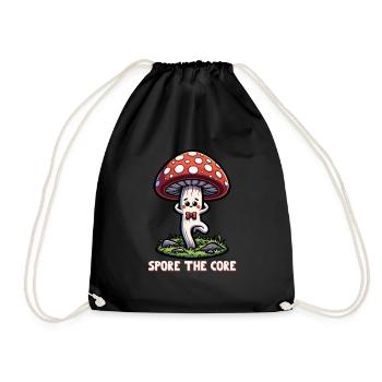 Spore the Core - Mushroom Yoga - Drawstring Bag - black - Front