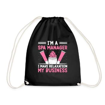 SPA Manager Job Wellness Funny SPA Management Sayi - Drawstring Bag - black - Front