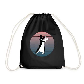Blanc et noir danse Couple élégance en mouvement cadeau - Sac de sport léger - noir - Devant