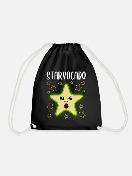 Avocado Stern Lustiges Gemüse Obst Geschenk - Turnbeutel - Schwarz