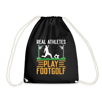 Footgolf Player Foot Golf Playing Footgolfers Foot - Drawstring Bag - black - Front