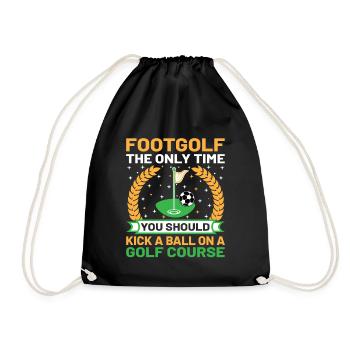 Footgolf Player Foot Golf Playing Footgolfers Foot - Drawstring Bag - black - Front