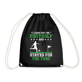 Footgolf Player Foot Golf Playing Footgolfers Foot - Drawstring Bag - black - Front