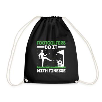 Footgolf Player Foot Golf Playing Footgolfers Foot - Drawstring Bag - black - Front