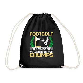 Footgolf Player Foot Golf Playing Footgolfers Foot - Drawstring Bag - black - Front