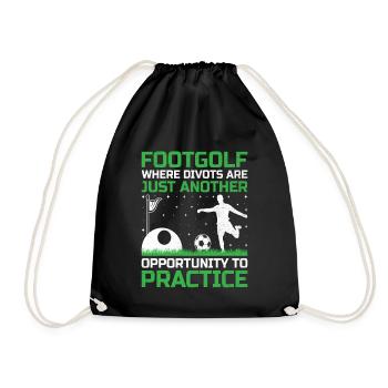 Footgolf Player Foot Golf Playing Footgolfers Foot - Drawstring Bag - black - Front