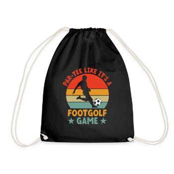 Footgolf Player Foot Golf Playing Footgolfers Foot - Drawstring Bag - black - Front