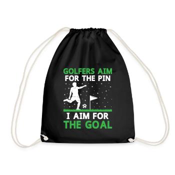 Footgolf Player Foot Golf Playing Footgolfers Foot - Drawstring Bag - black - Front