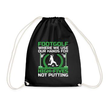 Footgolf Player Foot Golf Playing Footgolfers Foot - Drawstring Bag - black - Front