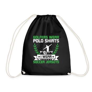 Footgolf Player Foot Golf Playing Footgolfers Foot - Drawstring Bag - black - Front