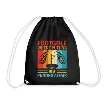 Footgolf Player Foot Golf Playing Footgolfers Foot - Drawstring Bag - black - Front