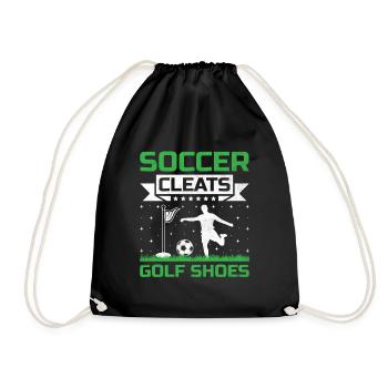 Footgolf Player Foot Golf Playing Footgolfers Foot - Drawstring Bag - black - Front