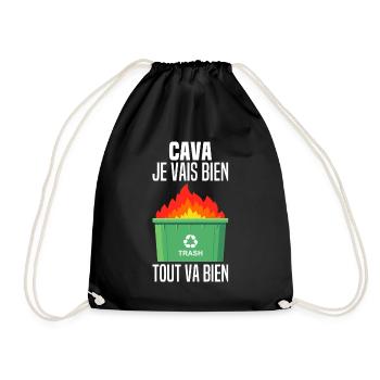 Cava Je Vais Bien Tout Va Bien Feu Benne A Ordures - Sac de sport léger - noir - Devant