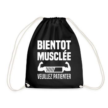Bientôt Musclée Veuillez Patienter Muscu Femme - Sac de sport léger - noir - Devant