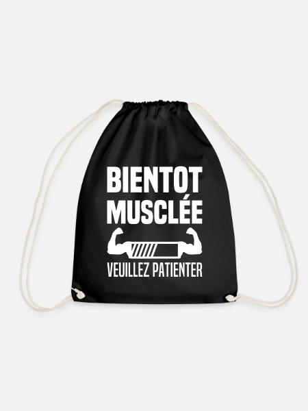 Bientôt Musclée Veuillez Patienter Muscu Femme - Sac de sport léger - noir
