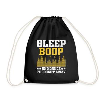 Chiptune Music Lover Groove to the Bleeps and Bloo - Drawstring Bag - black - Front
