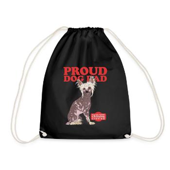 Chinese Crested Dad Schopfhunde Geschenk - Turnbeutel - Schwarz - Vorne
