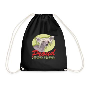Chinese Crested Dad Schopfhund Hunde Geschenk - Turnbeutel - Schwarz - Vorne