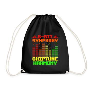 Chiptune Music Lover Groove to the Bleeps and Bloo - Drawstring Bag - black - Front