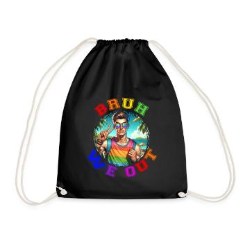 Pride Gay CSD Love LGBTQ Colors of the Rainbow - Drawstring Bag - black - Front