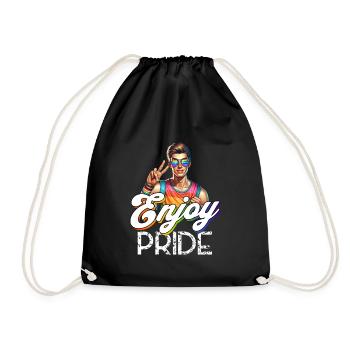 Pride Gay CSD Love LGBTQ Colors of the Rainbow - Drawstring Bag - black - Front