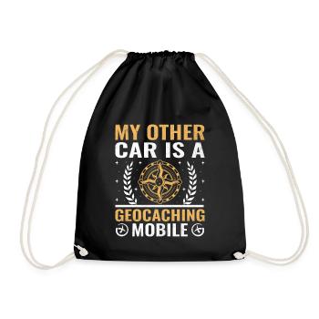 Geocaching Geocache Funny Geocacher Geocacher Sayi - Drawstring Bag - black - Front