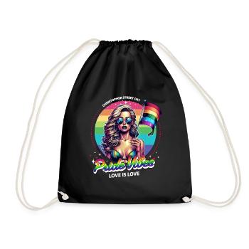 Pride Gay CSD Love LGBTQ Colors of the Rainbow - Drawstring Bag - black - Front