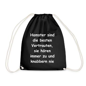 Small gift idea for hamster fans - Drawstring Bag - black - Front