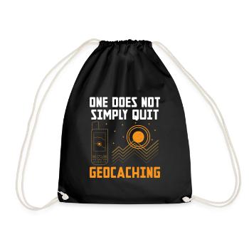 Geocaching Geocache Funny Geocacher Geocacher Sayi - Drawstring Bag - black - Front