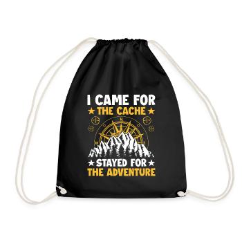 Geocaching Geocache Funny Geocacher Geocacher Sayi - Drawstring Bag - black - Front