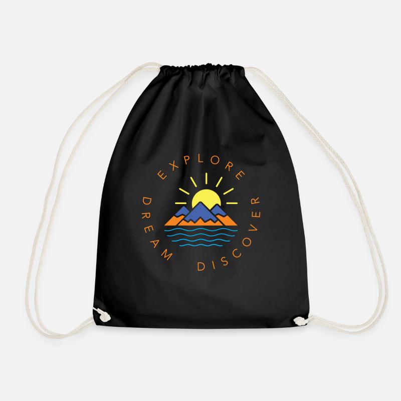 Berge Sonne Wanderer Bergsteiger Outdoor - Turnbeutel - Schwarz