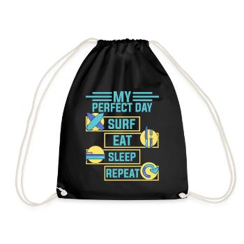 Surfing Windsurfing Stand Up Paddling Van Life - Drawstring Bag - black - Front