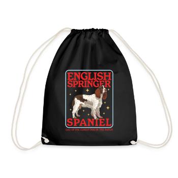 English Springer Spaniel Dad Dog Owner Gift - Drawstring Bag - black - Front