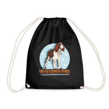 English Springer Spaniel Dad Gift - Drawstring Bag - black - Front