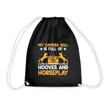 Horse Photography Horseback Riding Horses Hobby Ph - Drawstring Bag - black - Front