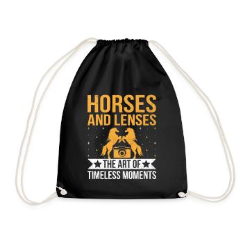 Photographie de cheval Équitation Chevaux Hobby Ph - Sac de sport léger - noir - Devant