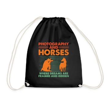 Photographie de cheval Équitation Chevaux Hobby Ph - Sac de sport léger - noir - Devant